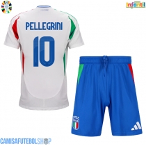 Camisa de time de futebol Itália Lorenzo Pellegrini #10 Replicas 2º Equipamento Infantil Europeu 2024 Manga Curta (+ Calças curtas)